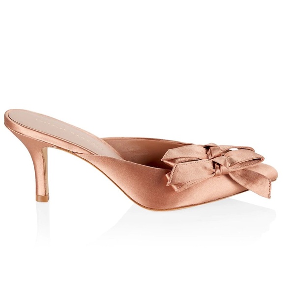 New Loeffler Randall x Anthropologie Fabienne 7 Pink Blush Double Bow Satin Mule - Picture 6 of 12